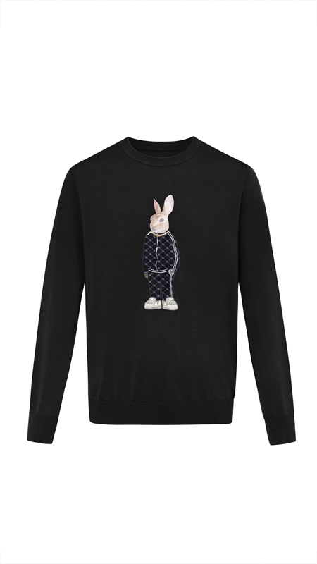【一件七折】兔子贴布绣链条针织衫