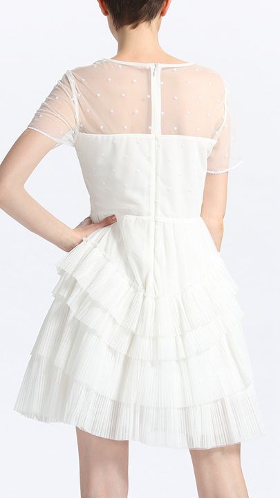 网纱连衣裙短袖蛋糕裙