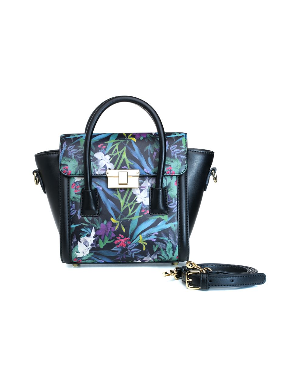 ochirly欧时力pu拼接两用时尚印花单肩包